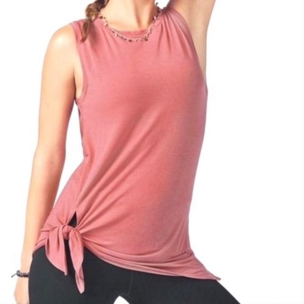 Fabletics Side Knot Workout Tank Tunic Top